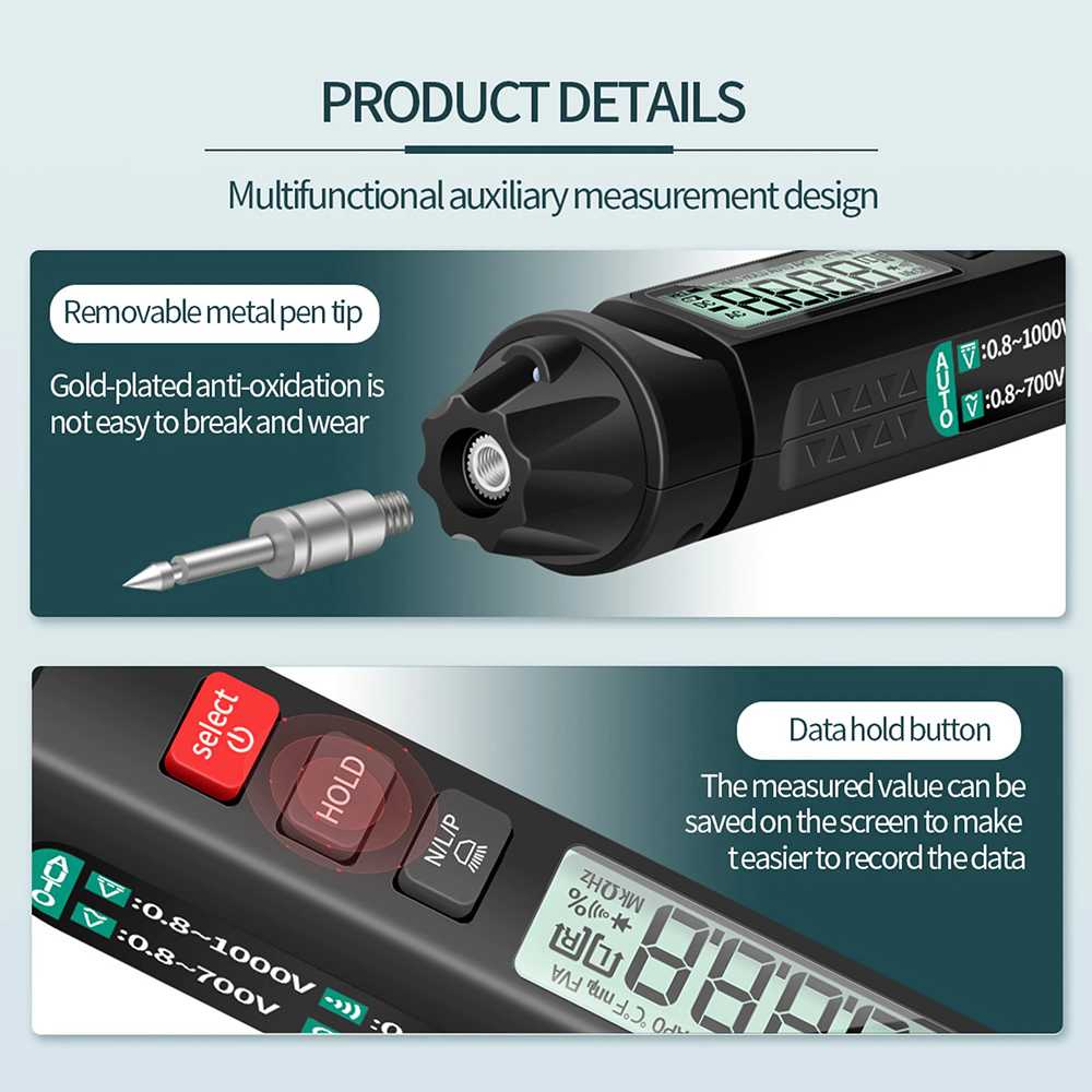 Multitester ANENG Digital Multimeter Voltage Tester Pen - A3007 A3008 A3004