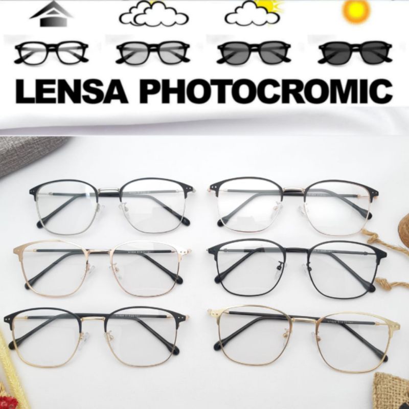 Kacamata pria/wanita 1924 Lensa photocromic uv400