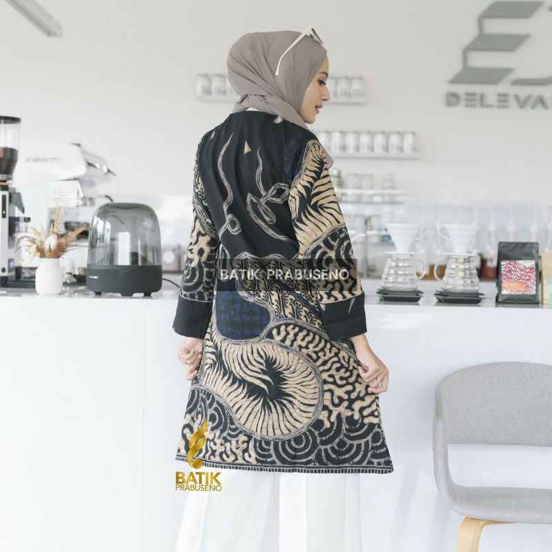 Tunik Motif Drupadi baju batik wanita lengan panjang formal untuk arisan PNS dan guru premium 2022