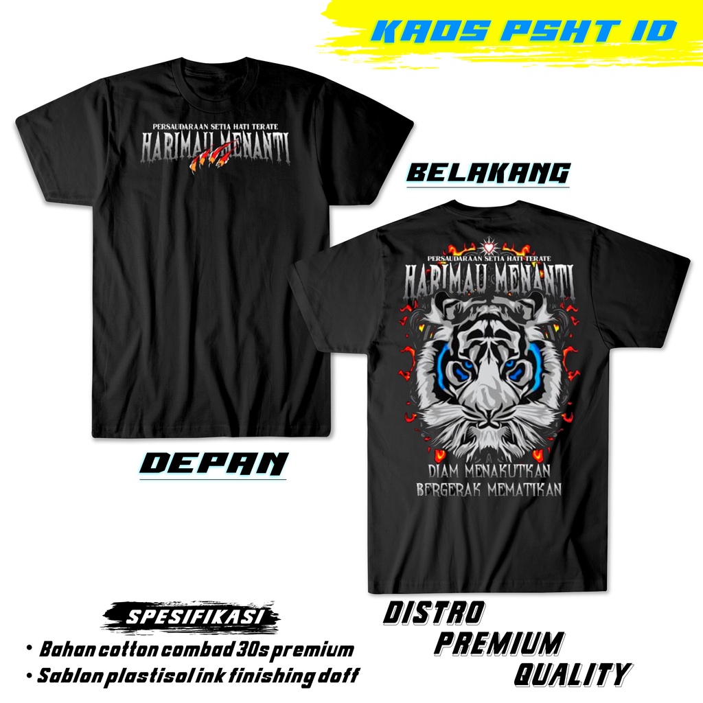 KAOS PSHT HARIMAU MENANTI - MACAN PUTIH SPESIAL EDITION /BISA COD/BAHAN DISTRO