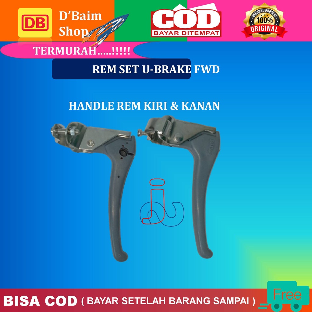 Rem Sepeda Jenis  U Brake Sudah Satu Set  (U Brake Set )