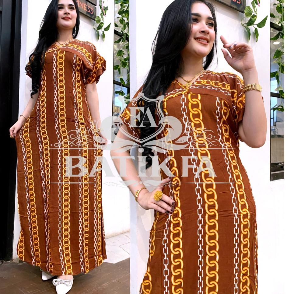 [Cgk31au22ž] BATIK WANITA DASTER RAYON PANJANG MURAH KEKINIAN BUMIL VELI ( RANTAI CUPITA MONOCROM NA
