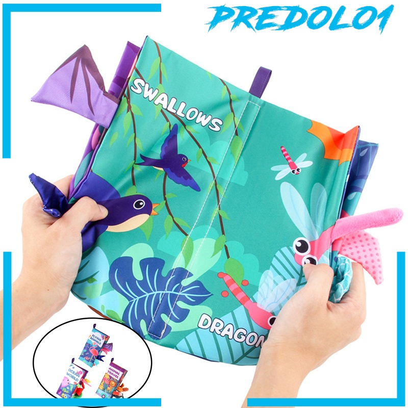 [PREDOLO1] Baby Soft Book Animal Rustling Sound Learning Teething Toy