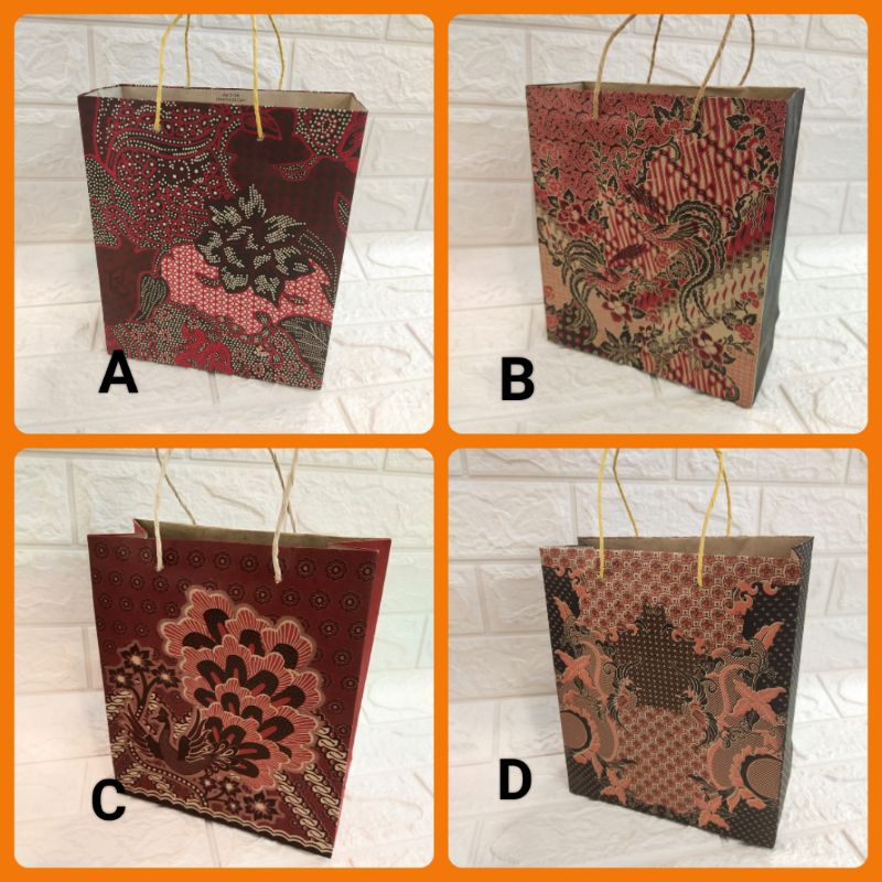 

PAPER BAG MOTIF BATIK UK.19x22,5x8 cm. 1 PAK ISI 12 PCS