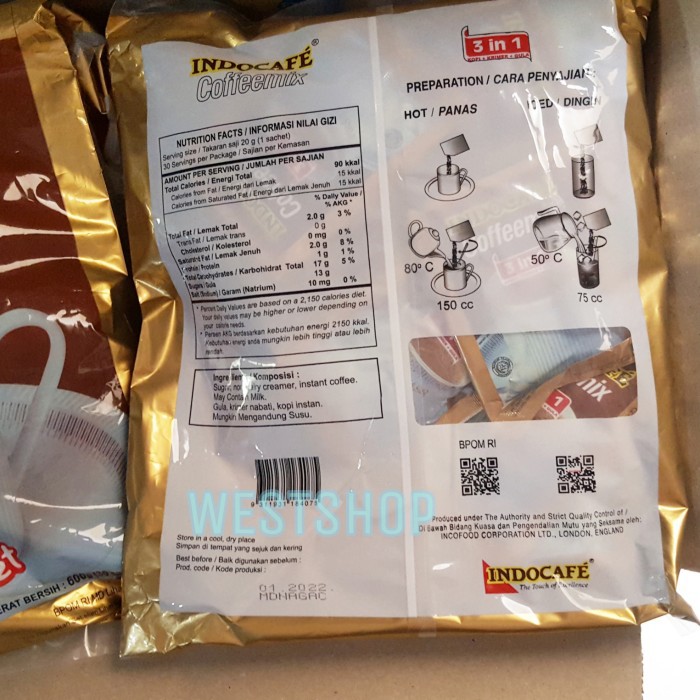 

Indocafe Coffemix 30 sachets 20gr