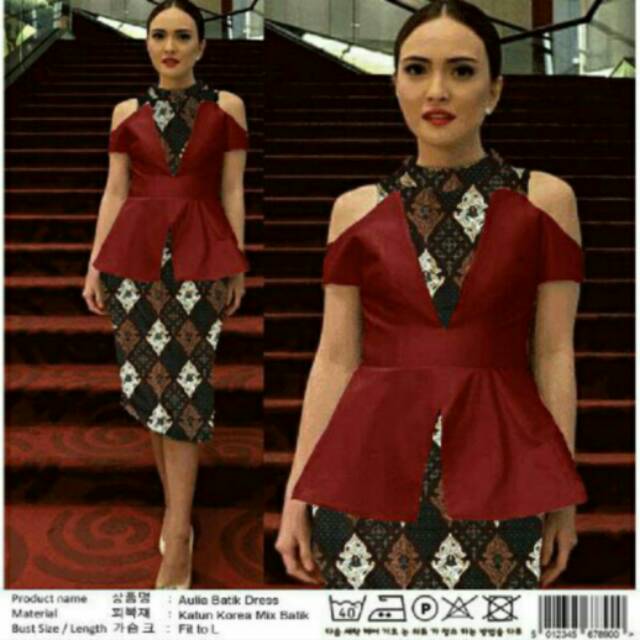 Dress Midi/Mini/Gaun Batik Katun Cantik Modern Etnik Simple Party/Pesta/Formal/Kerja/Kantor