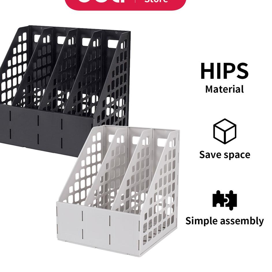 

옷 Deli File Tray / Rak Box File Bahan Plastik Dua Warna 3/4 Sekat 78990 78991 Promo