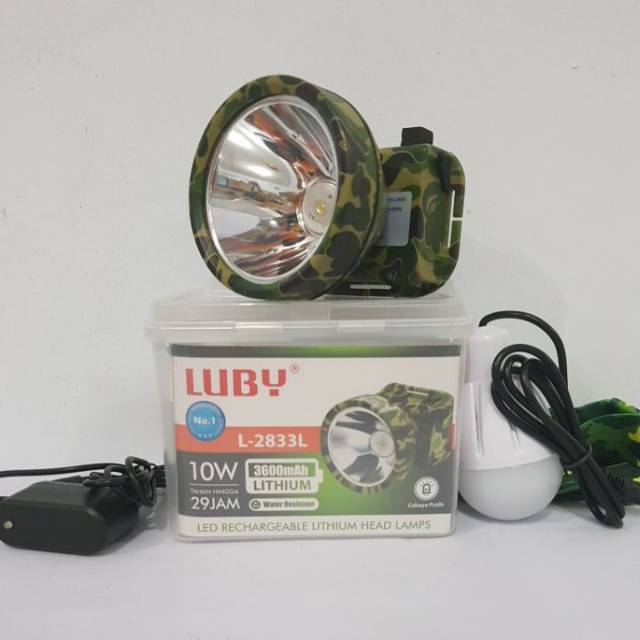 senter kepala headlamp headlight Luby 10W 10 watt PUTIH 2833L 2833 LWaterproof
