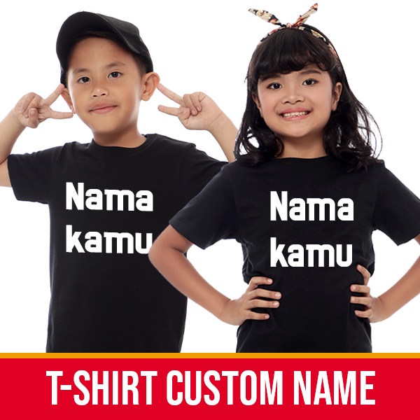 Tshirt Kaos Sablon Nama Bayi dan Anak Bahan Katun CETAK NAMA ANAK