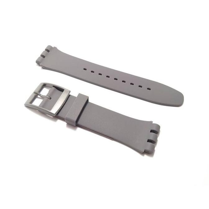 Jual Tali Strap Jam Tangan Rubber Swatch 19mm abu Original Oem Silicone Shopee Indonesia