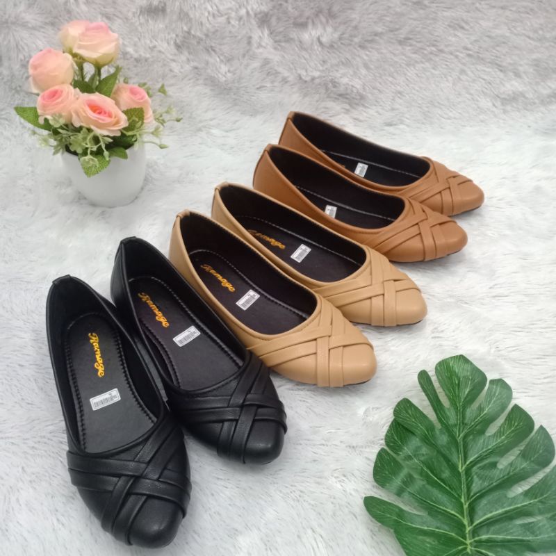 PROMO - SEPATU FLAT SHOES WANITA SOL KARET H08