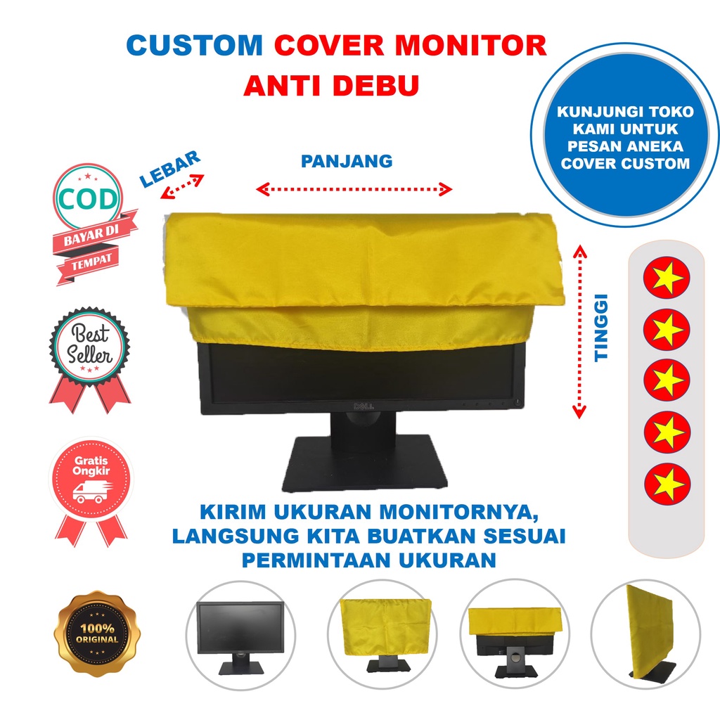 Custom Pelindung Monitor Komputer LCD/LED 14-23 Inch