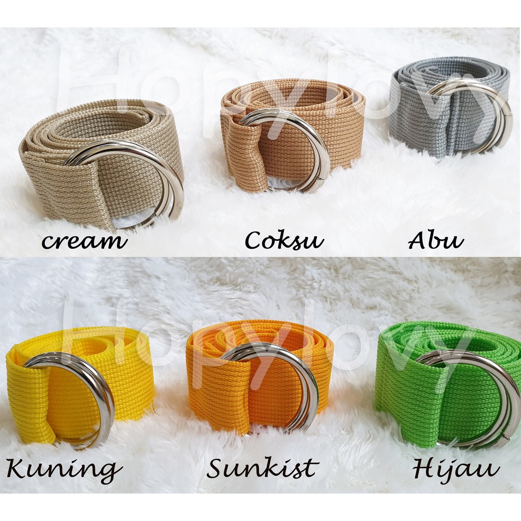 HOPYLOVY - Ikat Pinggang Wanita Colorful Ring Belt Warna Warni (SIZE BESAR PREMIUM)