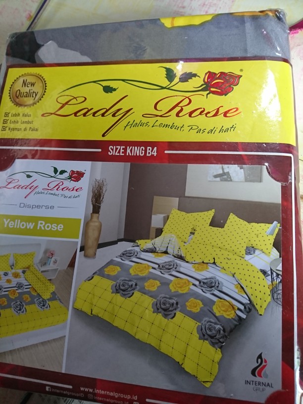 Sprei Lady Rose Bantal 4 (b4) Uk. King (180x200)cm Motif Gabungan