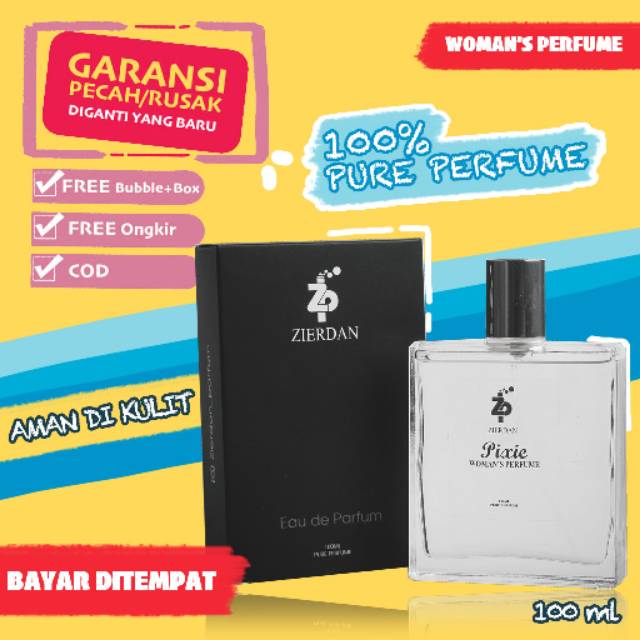 Zierdan Parfum Premium Wanita - PIXIE l Eau De Parfume Parpum Farfum Minyak Wangi Wanita Tahan Lama