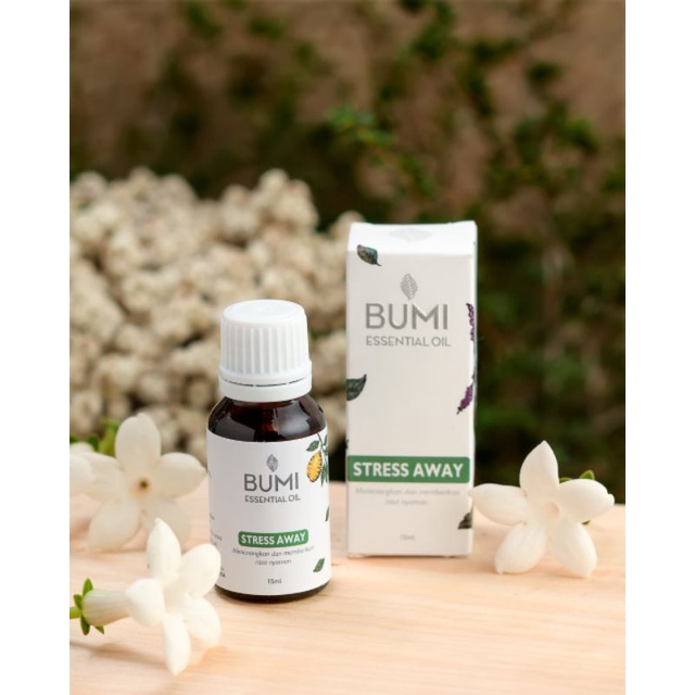Distributor Bumi Essential Oils Stress Away/ Oil Diffuser Humidifier/ 100% Minyak Atsiri/ Food Grade