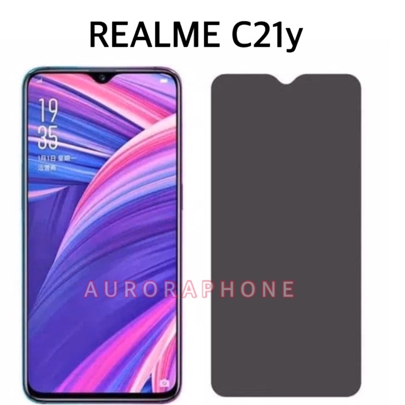 Realme C21y Tempered Glass Anti SPY Privacy Realme C21y Anti Gores Anti Intip Realme C21y
