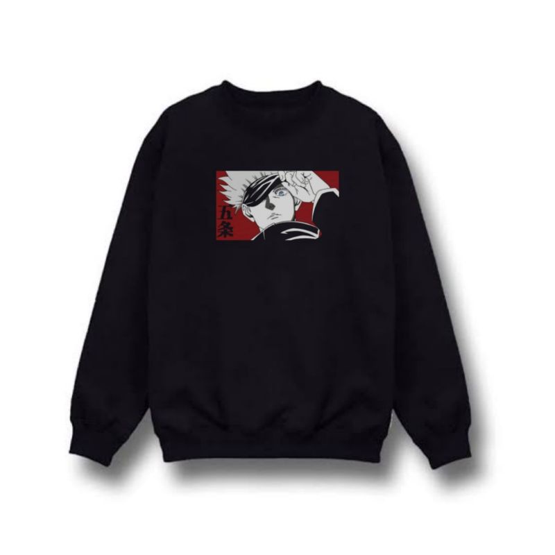 Crewneck Sweater anime Satoru Gojo jujutsu kaisen bahan fleece READY S M L XL XXL XXXL XXXXL big size