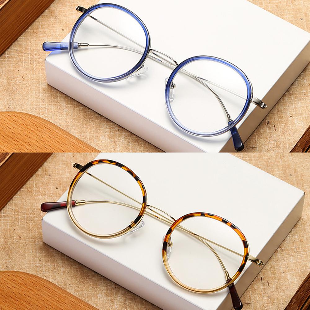 Lily Kacamata Metal Fashion Bulat Vintage Ultra Ringan Frame