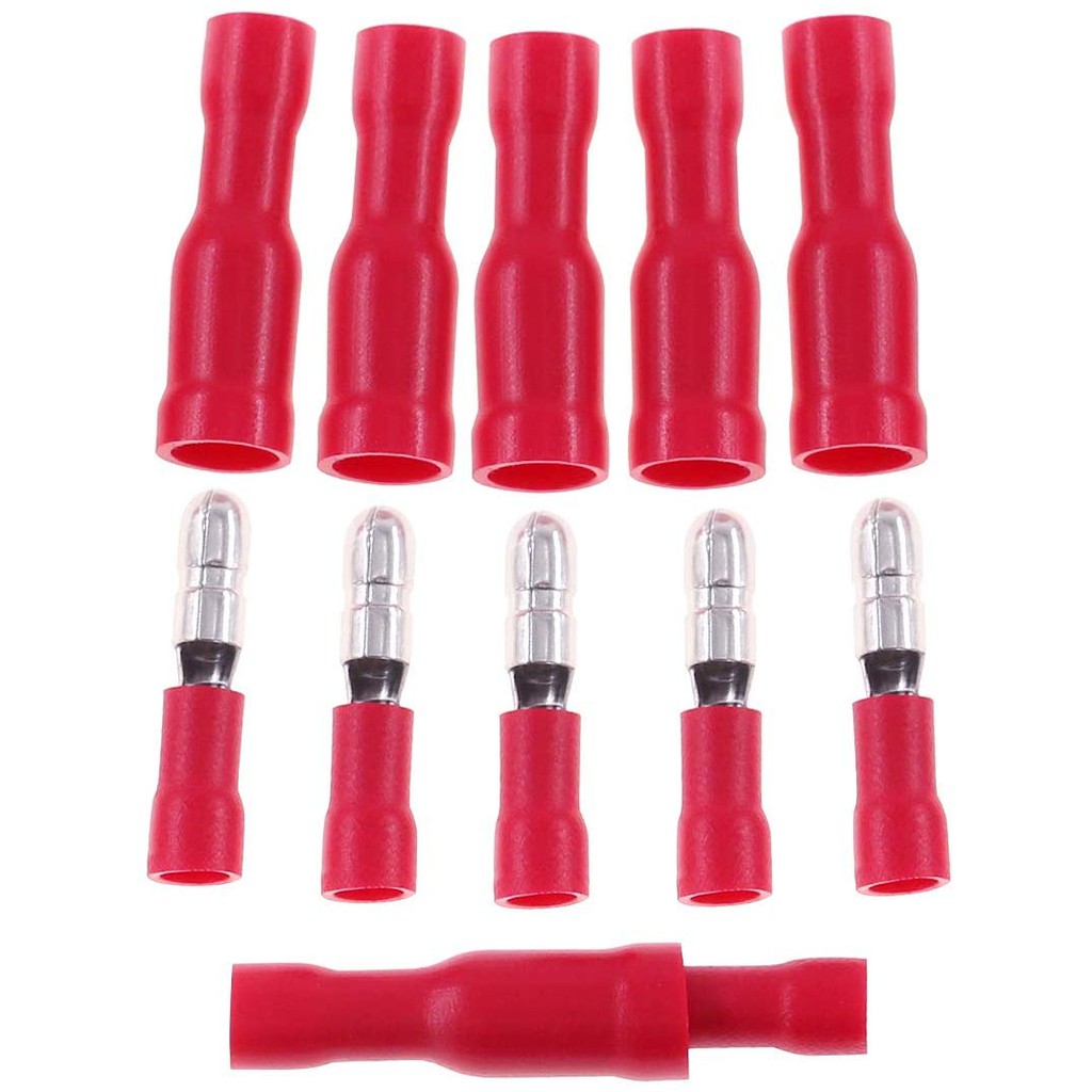 Bullet Red Merah Insulated Male Female Quick Splice Wire Terminals Wire Crimp Connectors Set Termina