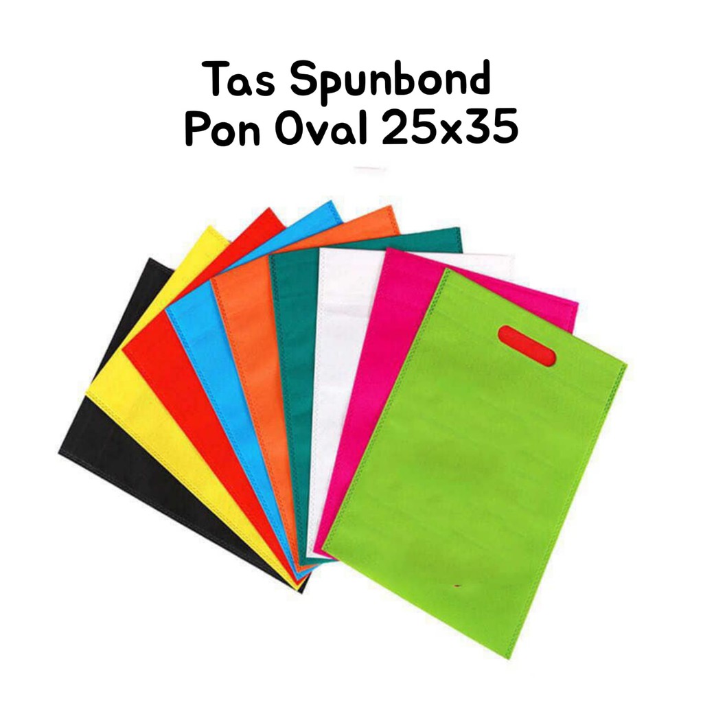 

( PER PCS ) TAS Spunbond Oval/ Goodie Bag / Tas Kain Polos uk 25x35