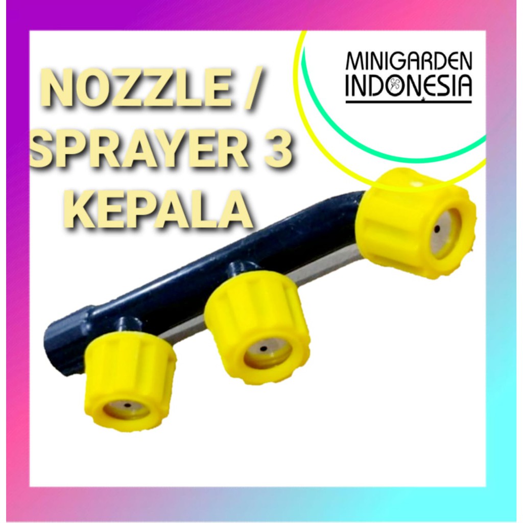 NOZZLE PLASTIK KEPALA 3 SPRAYER spuyer tembak hama alat siram irigasi taman pompa semprotan elektrik