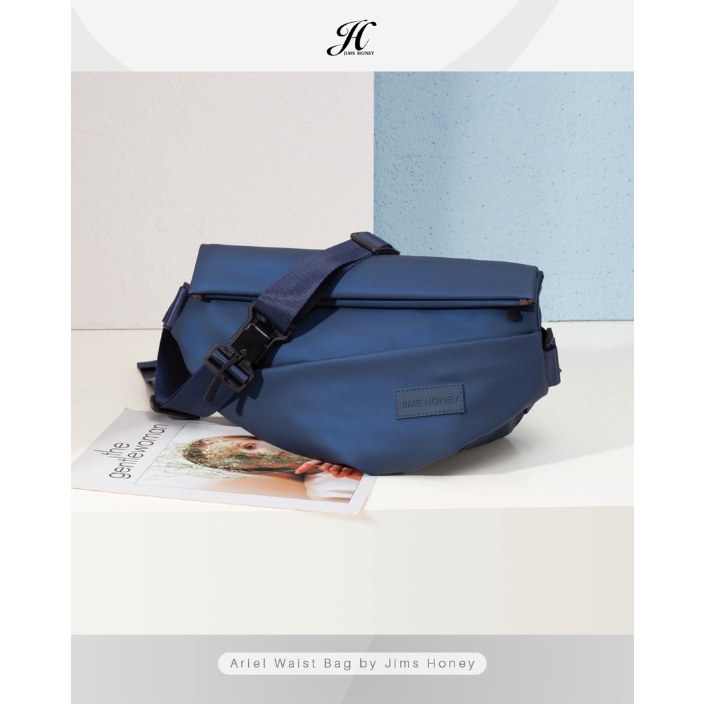 Alva Backpack Jimshoney Original Tas ransel pria wanita tas sekolah kerja anti air muat laptop cod-ARIEL WAISTBAG NAVY