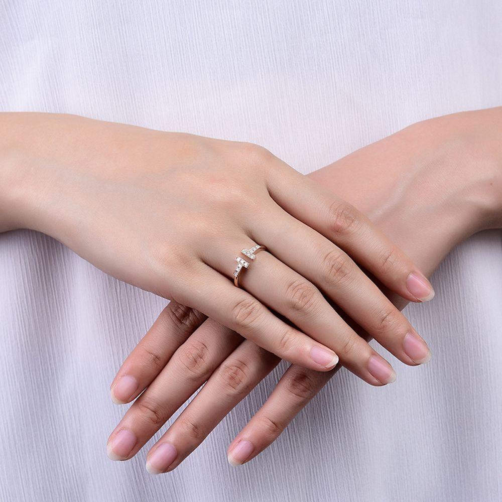 [Elegan] Wanita Pembukaan Cincin Trendi Pasangan Elegan Untuk Pria Zirkon Perhiasan Jari Kristal