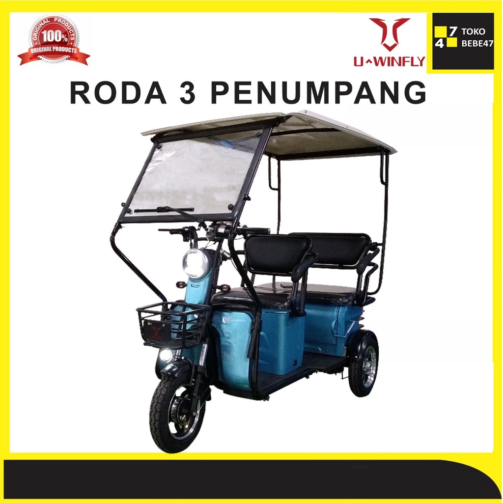 SEPEDA MOTOR LISTRIK UWINFLY RODA 3 ANGKUT U WINFLY R3 PENUMPANG U WINFLY