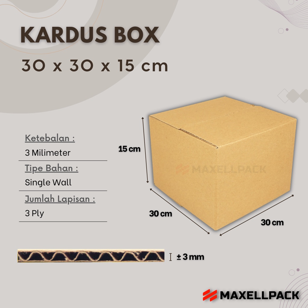 

Kardus Karton Box 30x30x15 CM Dus Packing Packaging Polos Baru