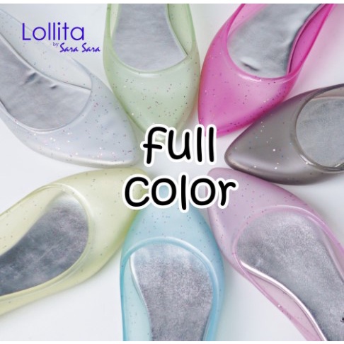 WRI 1888 Sepatu Jelly Flat Transparan Glitter 
