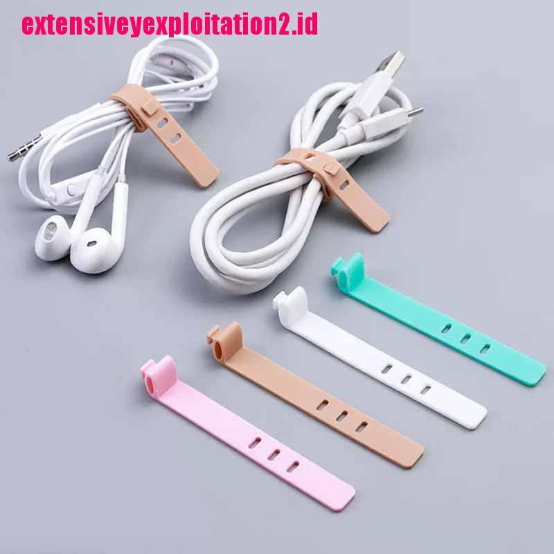 &lt; E2id &amp; &gt; 4Pcs Penggulung Kabel Bahan Silikon