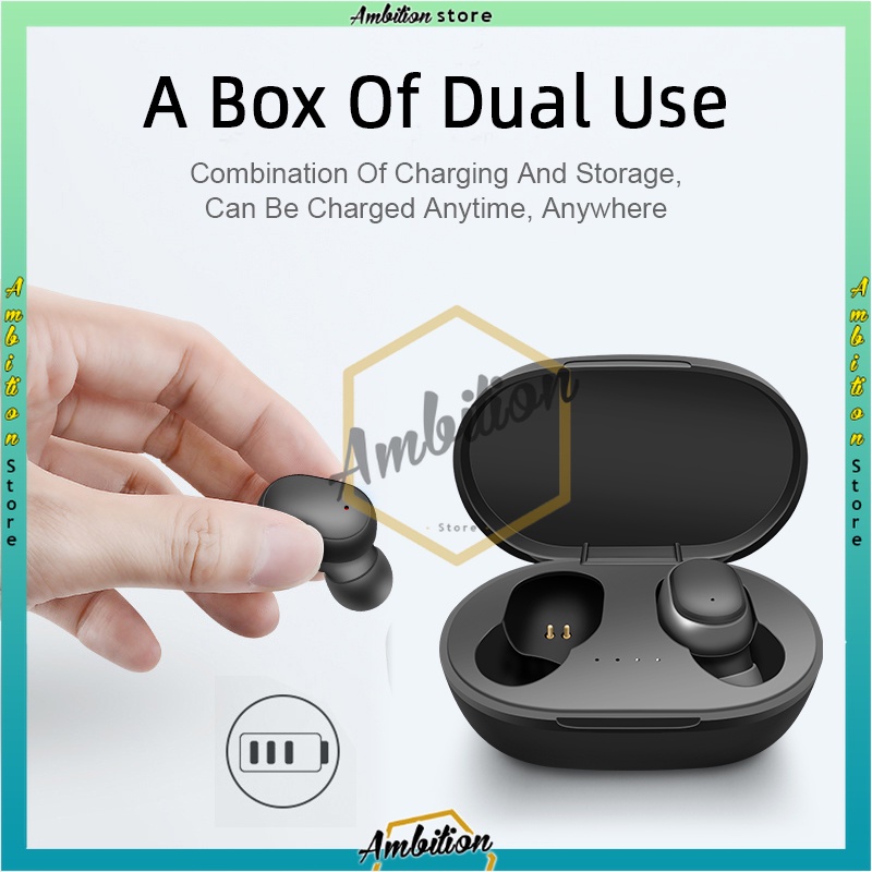 (𝓑𝓘𝓢𝓐 𝓒𝓞𝓓) Wireless Earphone Henset Water Proof Earbud 5.1 A6S Pro Headset Bluetooth  TWS with Mic 9D Bass Stereo