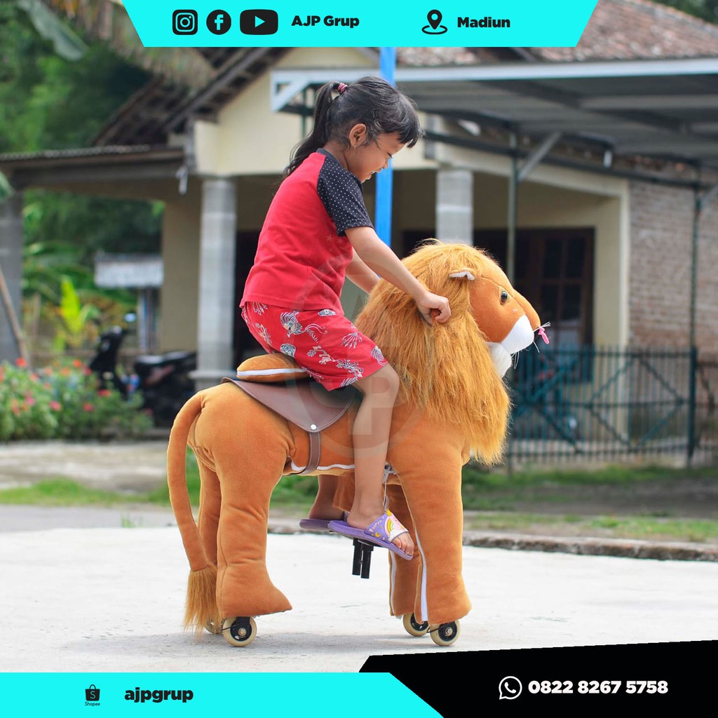 Kuda kudaan kuda genjot ukuran M size Medium Jharan goyang unicorn jerapah singa pegas mainan olahra
