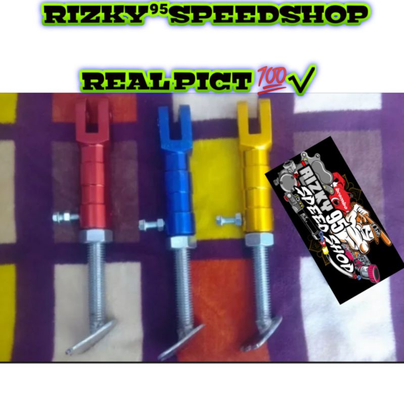 Standar samping jagrak bebek samping kaki ayam ceker ayam Alumunium Varian Warna Merah Biru dan Kuni