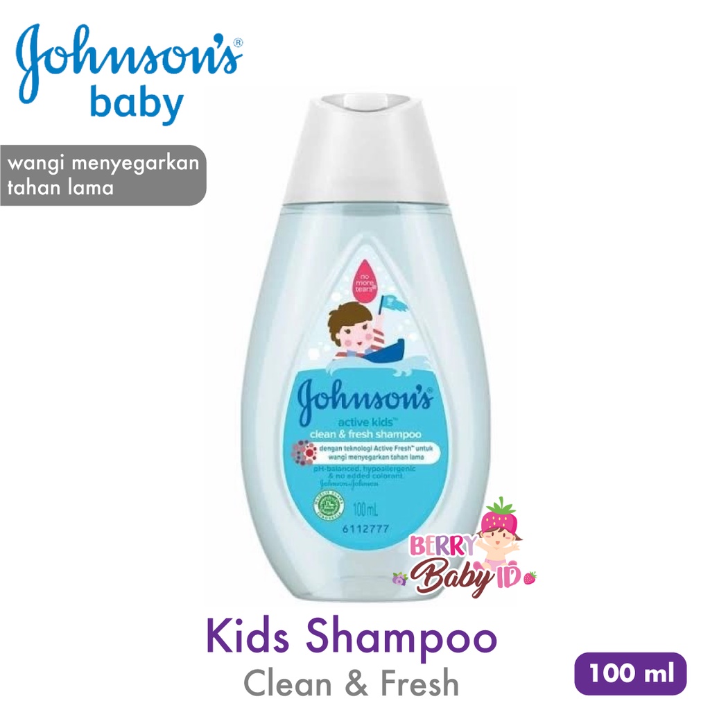 Johnson's Kids Active Shampoo Shampo Anak Johnsons 100ml 100 ml Berry Mart