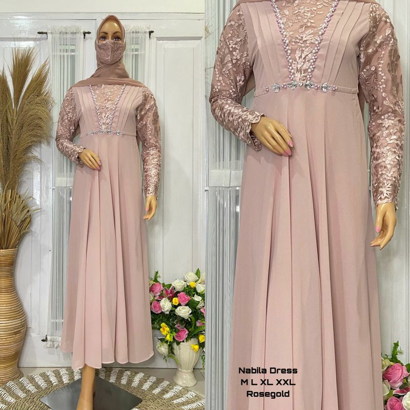 GAMIS NABILLA (free masker) // GAMIS PESTA TERABARU // GAMIS KONDONGAN TERBARU // GAMIS MODREN MASA KINI // GAMIS WISUDA TERLARIS