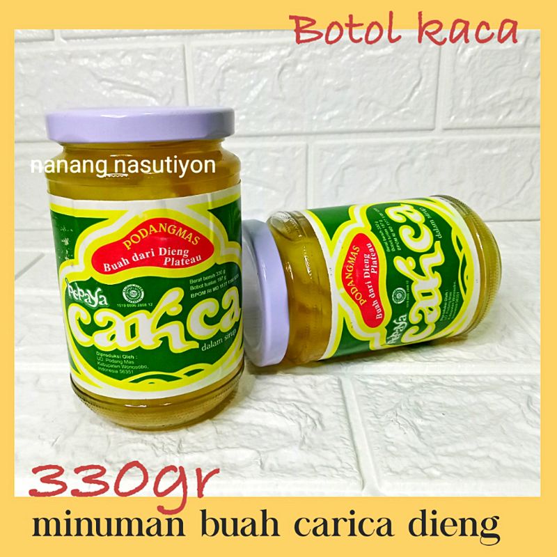 

Sepesial minuman buah carica carika dieng WSB gelas kaca netto 330gram