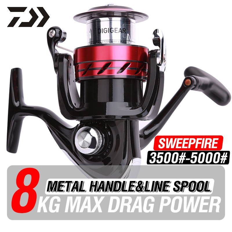 Daiwa 3500-5000 8kg Drag Power Spinning Reel Pancing Bahan Full Metal Untuk Air Asin