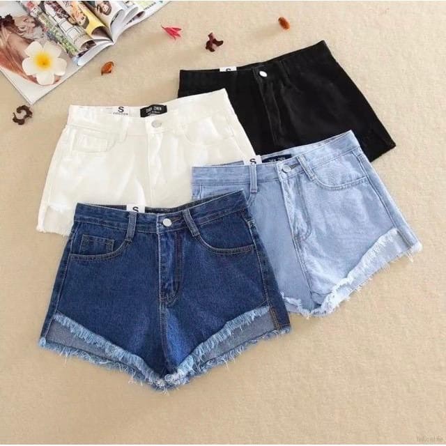 SUMMER JEANS HIGHWAIST (27-32) Celana Hotpants Jeans Rawis Korean Style