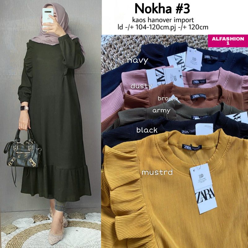 Nokha 3 MIDI Dress Kaos Hanover Import ORI Al Fashion