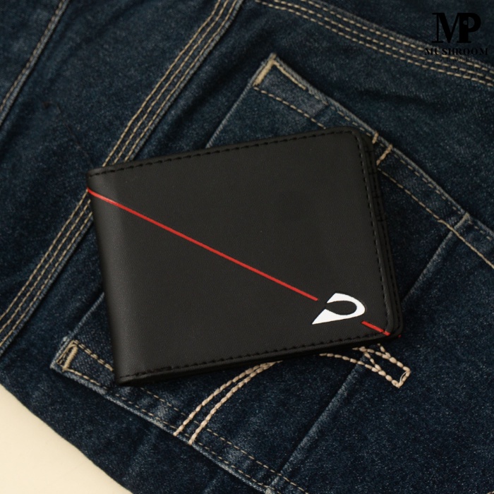 Dompet Lipat Pendek Pria Planet Ocean Hitam Slice Merah Original - PO10