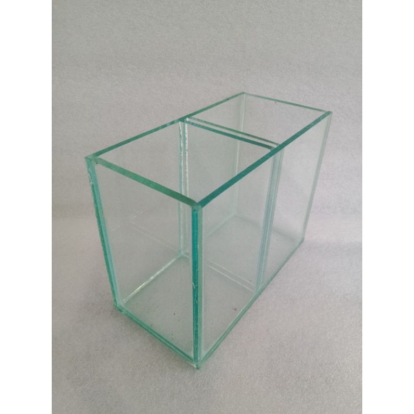 Soliter kaca 2 kamar Aquarium mini tempat ikan cupang ikan hias guppy dll