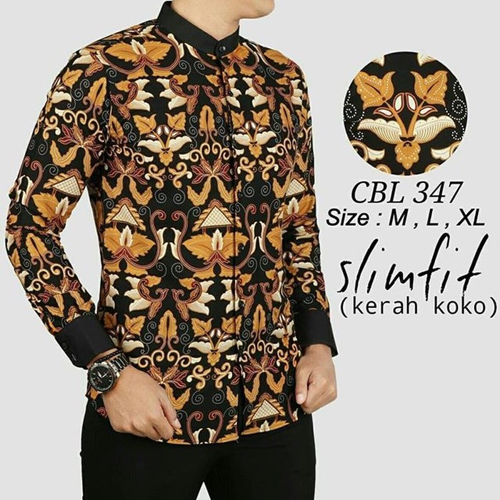 KEMEJA BATIK PRIA SLIM FIT / BAJU BATIK KOKO SLIM FIT CBL347