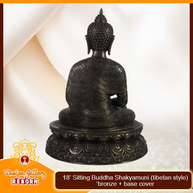 18&quot; Sitting Buddha Shakyamuni (Tibetan style) 'bronze' + base cover