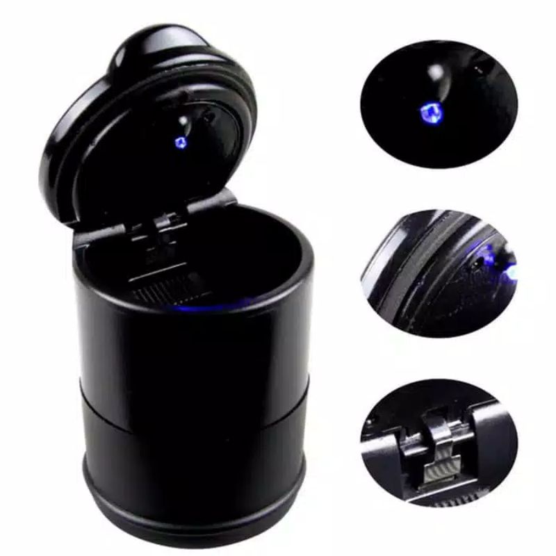 Asbak Mobil LED Portable Car Ashtray Cup Mini Trash Bin Tong Sampah/Tempat Coin