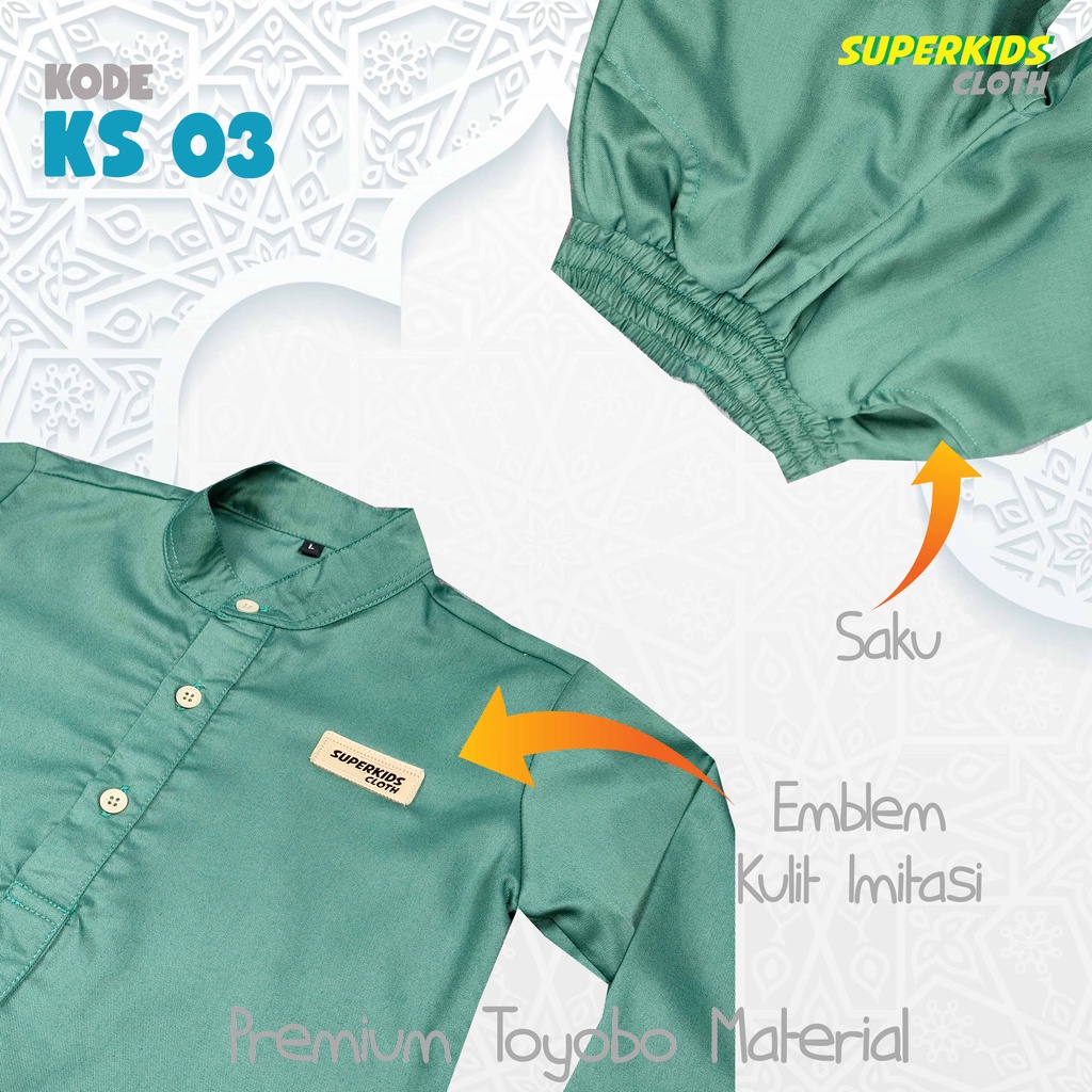 Koko Set Setelan Koko Kurta Anak Laki Laki Hijau 1 - 10 Tahun Superkidscloth