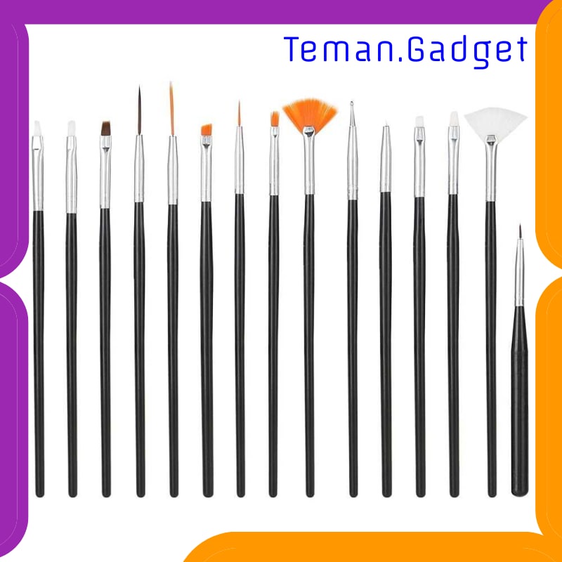 TG-FE365 NELBEAUTY BRUSH KUTEK KUKU PRO NAIL ART DOTTING TOOLS 15 PCS - N1800