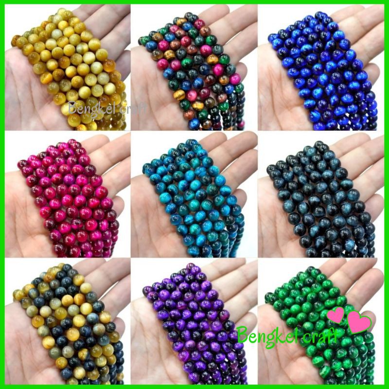 Batu tiger eye bidurisepah bahan gelang batu alam