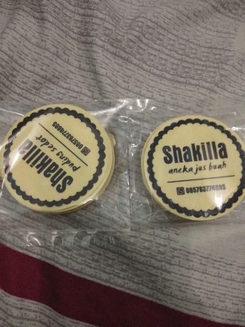 Stiker Transparan Bulat 6 Cm